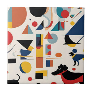 Kandinsky art & Dog lover / Fliese
