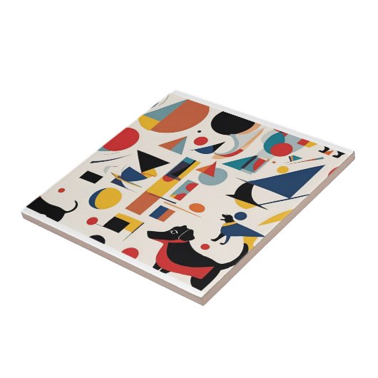 Kandinsky art & Dog lover / Fliese (Seite)
