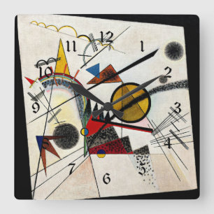 Kandinsky - Auf dem Schwarzen Platz Quadratische Wanduhr