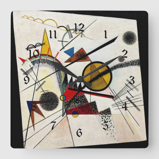 Kandinsky - Auf dem Schwarzen Platz Quadratische Wanduhr (Vorderseite)