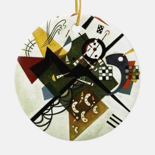 Kandinsky auf Weiß II Keramik Ornament (Vorne)
