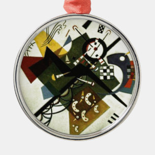 Kandinsky auf Weiß II Silbernes Ornament