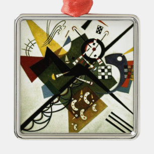 Kandinsky auf Weiß II Silbernes Ornament