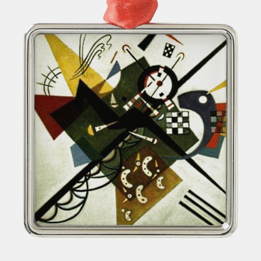 Kandinsky auf Weiß II Silbernes Ornament (Vorne)