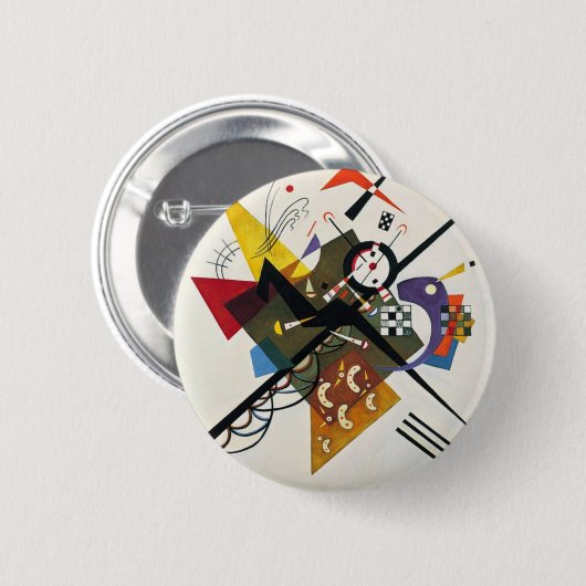 Kandinsky auf zwei Abstrakten weißen Gemälden Button (Vorne & Hinten)