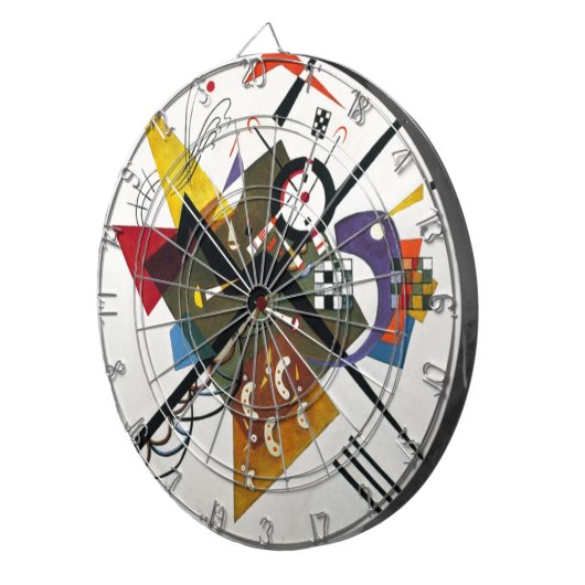 Kandinsky auf zwei Abstrakten weißen Gemälden Dartscheibe (Vorderseite rechts)