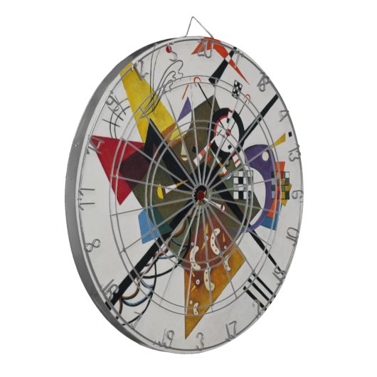 Kandinsky auf zwei Abstrakten weißen Gemälden Dartscheibe (Vorderseite Links)