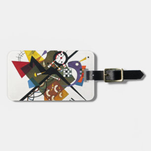 Kandinsky auf zwei Abstrakten weißen Gemälden Gepäckanhänger