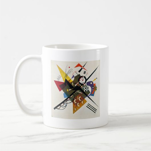Kandinsky auf zwei Abstrakten weißen Gemälden Kaffeetasse (Links)