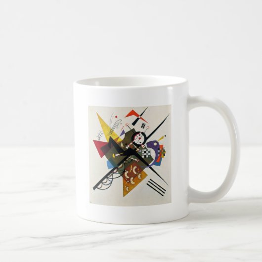 Kandinsky auf zwei Abstrakten weißen Gemälden Kaffeetasse (Rechts)