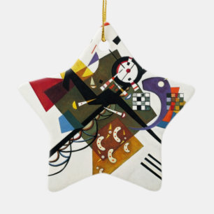 Kandinsky auf zwei Abstrakten weißen Gemälden Keramik Ornament