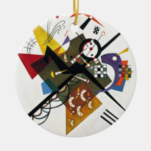 Kandinsky auf zwei Abstrakten weißen Gemälden Keramik Ornament