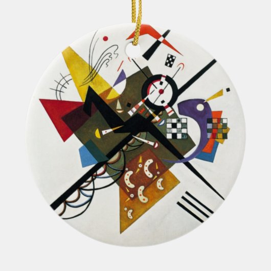 Kandinsky auf zwei Abstrakten weißen Gemälden Keramik Ornament (Vorne)
