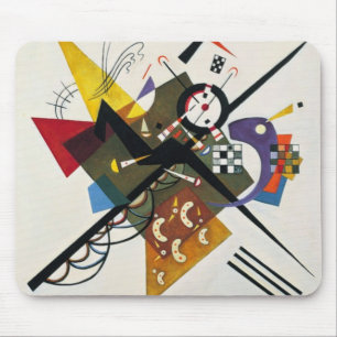 Kandinsky auf zwei Abstrakten weißen Gemälden Mousepad
