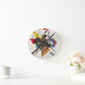 Kandinsky auf zwei Abstrakten weißen Gemälden Runde Wanduhr (Zuhause)