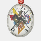 Kandinsky auf zwei Abstrakten weißen Gemälden Silbernes Ornament (Links)