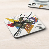 Kandinsky auf zwei Abstrakten weißen Gemälden Untersetzer (Linke Seite)