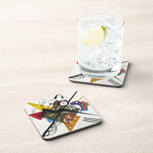 Kandinsky auf zwei Abstrakten weißen Gemälden Untersetzer (Rechte Seite)