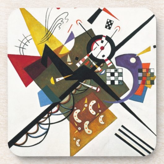 Kandinsky auf zwei Abstrakten weißen Gemälden Untersetzer (Vorderseite)