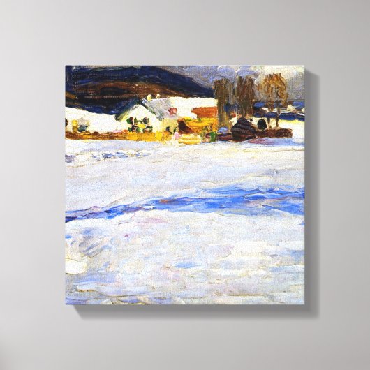 Kandinsky - Bei Starnberg - Winter, Leinwanddruck (Vorderseite)
