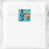 Kandinsky - Beide Streifen Quadratischer Aufkleber (Tasche)