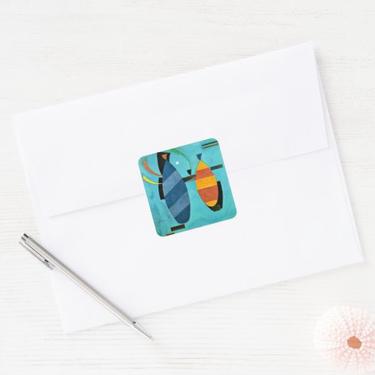 Kandinsky - Beide Streifen Quadratischer Aufkleber (Umschlag)