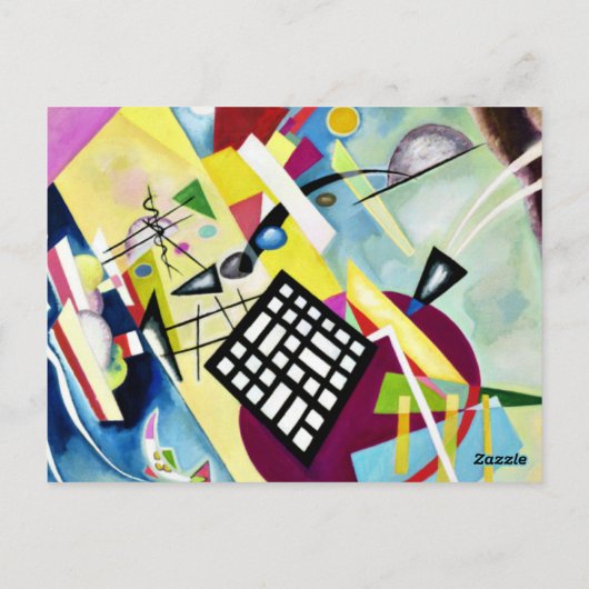 Kandinsky - Black Grid, beliebte abstrakte Kunst, Postkarte (Rückseite)