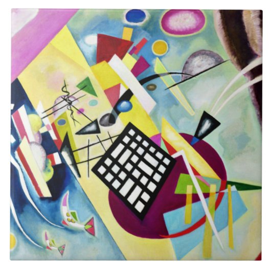 Kandinsky - Black Grid Fliese (Vorderseite)