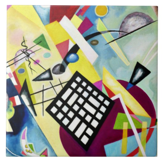 Kandinsky - Black Grid Fliese (Vorderseite)