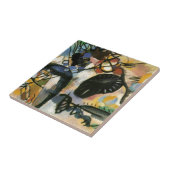 Kandinsky Black Spot Abstrakt Artwork Fliese (Seite)