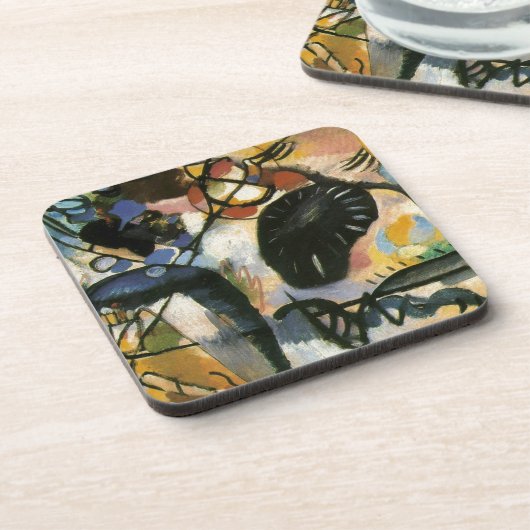 Kandinsky Black Spot Abstrakt Artwork Getränkeuntersetzer (Linke Seite)