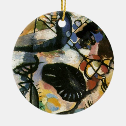 Kandinsky Black Spot Abstrakt Artwork Keramik Ornament (Vorne)