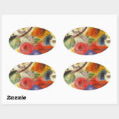 Kandinsky Black Strokes Abstrakte Malerei Ovaler Aufkleber (Blatt)