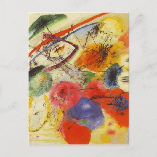 Kandinsky Black Strokes Abstrakte Malerei Postkarte (Vorderseite)
