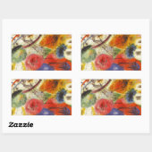 Kandinsky Black Strokes Abstrakte Malerei Rechteckiger Aufkleber (Blatt)