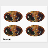 Kandinsky Black Violet Ovaler Aufkleber (Blatt)