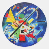 Kandinsky - Blaue Malerei, berühmtes abstraktes Ku Runder Aufkleber (Vorderseite)