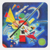 Kandinsky - Blaue Malerei Quadratischer Aufkleber (Vorderseite)