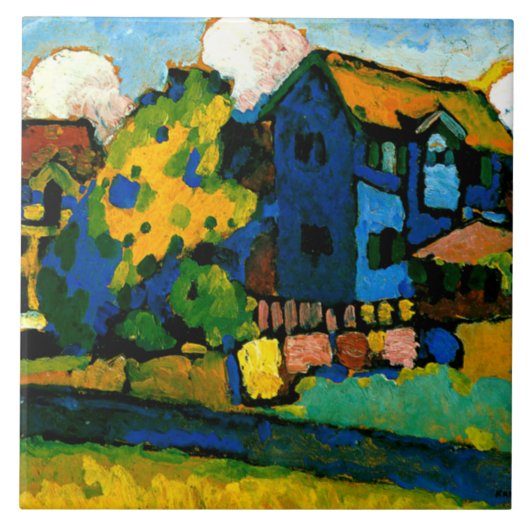 Kandinsky - Blaues Haus Klein Fliese (Vorderseite)