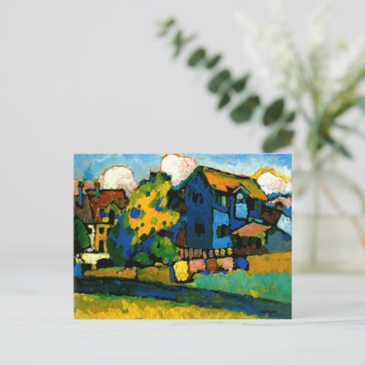 Kandinsky - Blaues Haus Klein Postkarte (Stehend Vorderseite)