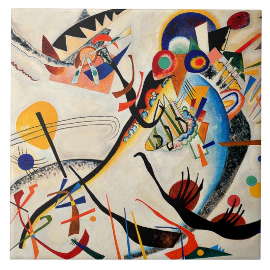 Kandinsky - Blaues Segment Fliese (Vorderseite)