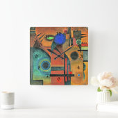 Kandinsky - Brawn Silence Quadratische Wanduhr (Zuhause)