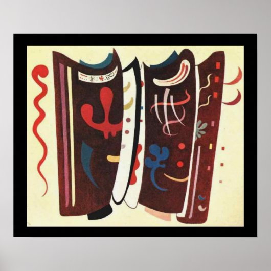 Kandinsky Brown mit zusätzlichem Abstrakten Bild Poster (Vorne)