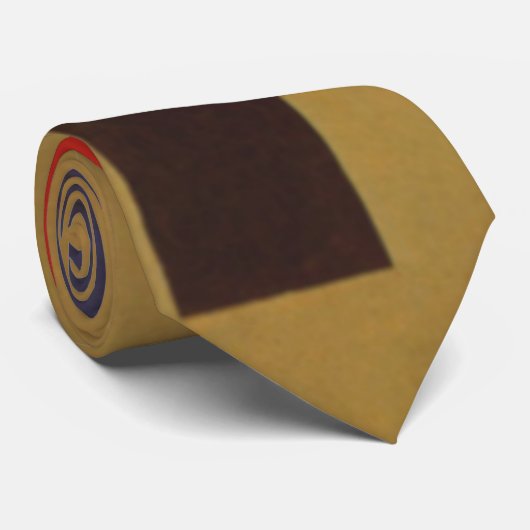 Kandinsky Brown Red Yellow Blue Abstrakte Malerei Krawatte (Gerollt)