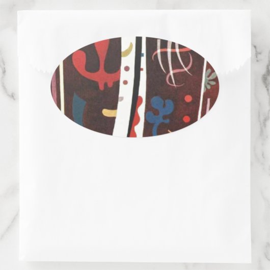 Kandinsky Brown with Ovaler Aufkleber (Tasche)