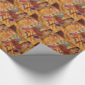 Kandinsky Brown Yellow Red Blue Geschenkpapier (Ecke)