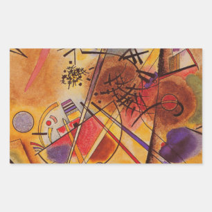 Kandinsky Brown Yellow Red Blue Rechteckiger Aufkleber