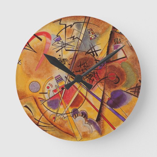 Kandinsky Brown Yellow Red Blue Runde Wanduhr (Vorderseite)