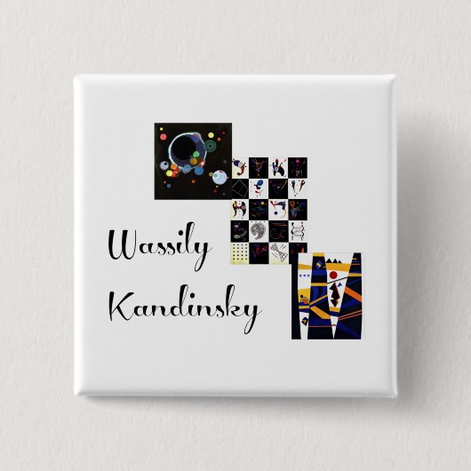 Kandinsky - Collage seines Kunstwerks Button (Vorderseite)