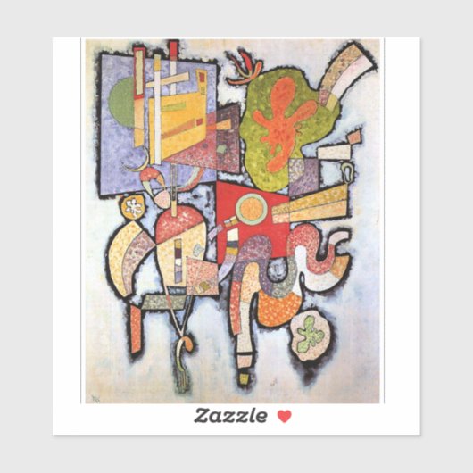 Kandinsky - Complex Simple, abstract artwork, Aufkleber (Blatt)